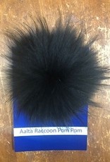 Aalta Raccoon Fur 5" Pom Pom  BLACK