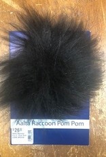 Aalta Raccoon Fur 5" Pom Pom  DARK BROWN