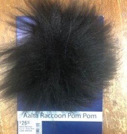 Aalta Raccoon Fur 5" Pom Pom  DARK BROWN