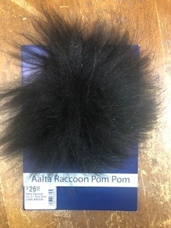 Aalta Raccoon Fur 5" Pom Pom  DARK BROWN