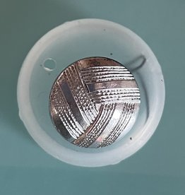 Silver Glass Deco Button 13 mm