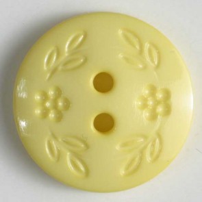 Dill Buttons 201366 Yellow Stamped Flower button 11 mm