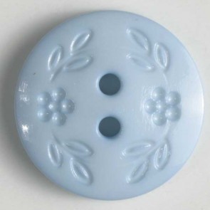 Dill Buttons 218318 Blue Stamped Flower 13 mm