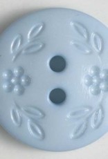 Dill Buttons 228318 Blue Stamped Flower button 15 mm
