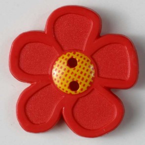 Dill Buttons 280866 Red GoGo Flower 20 mm