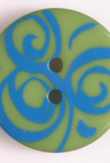 Dill Buttons 310669 Green Blue Swirl Button 20mm