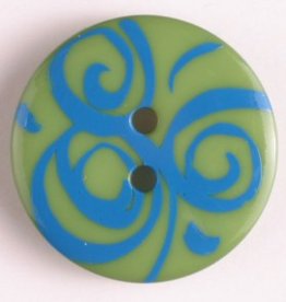 Dill Buttons 310669 Green Blue Swirl Button 20mm