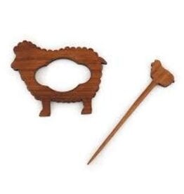 LYKKECRAFTS Lykke Shawl Pin & Stick Rosewood SHEEP