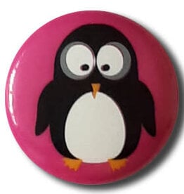 Dill Buttons 261312 Pink Penguin Button 15 mm