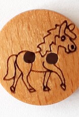 Dill Buttons 241242 Etched Wood Horse Button 15 mm