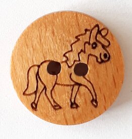 Dill Buttons 241242 Etched Wood Horse Button 15 mm