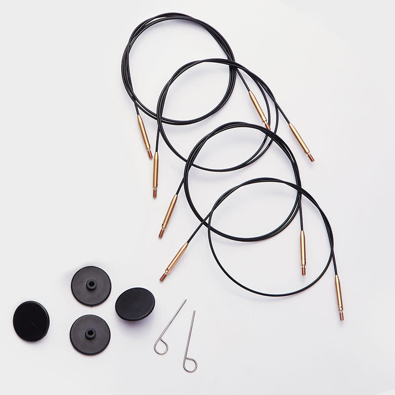 KnitPro KnitPro Stainless Steel Swivel  Interchangeable Cord 32" Gold