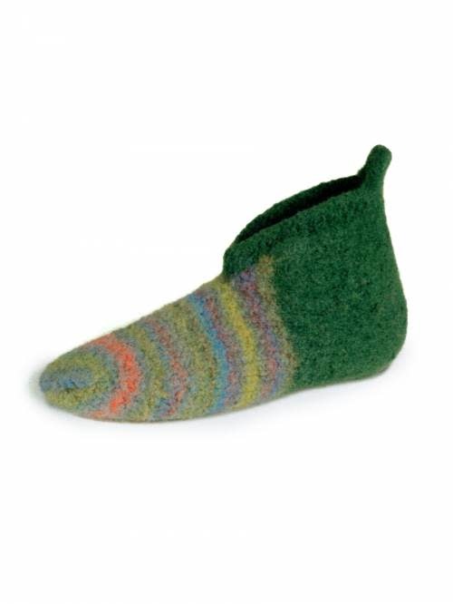 LAINES DU NORD Laine du Nord Slippers Yarn 20 GREEN Multi