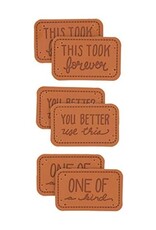 Made with Sarcasm Faux Leather Labels 6 pack