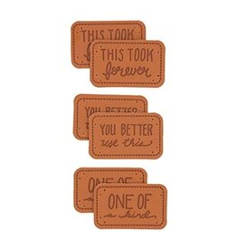 Made with Sarcasm Faux Leather Labels 6 pack