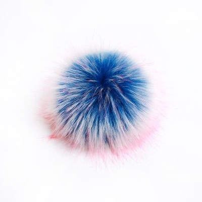 Coley Jumbo Faux Fur Pom Pom 5 inch with snap HARLEQUIN