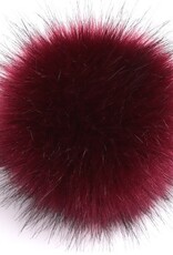 Coley Jumbo Faux Fur Pom Pom 5 inch with snap SCARLET