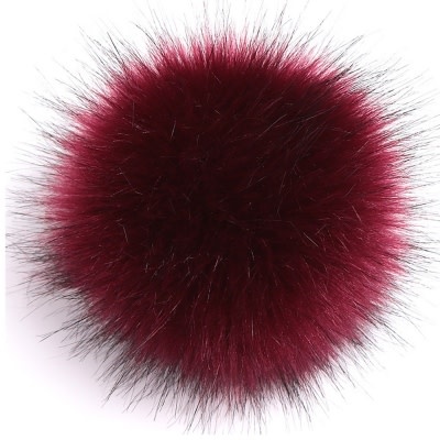 Coley Jumbo Faux Fur Pom Pom 5 inch with snap SCARLET