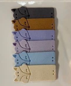 Coley Leather Fold Over Garment Labels FOX 6 pack