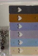Coley Pleather Fold Over Garment Labels HEART 6 pack