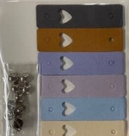 Coley Pleather Fold Over Garment Labels HEART 6 pack