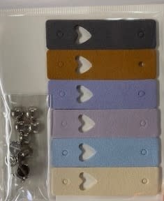 Coley Pleather Fold Over Garment Labels HEART 6 pack
