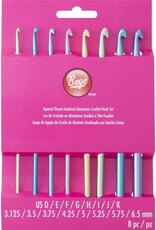 Boye 6279 Aluminum Crochet Hook Set of 8 US D - K (3.125 mm - 6.5 mm)