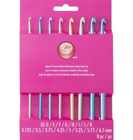 Boye 6279 Aluminum Crochet Hook Set of 8 US D - K (3.125 mm - 6.5 mm)