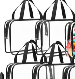 Clear Vinyl Zipper Project Bag 12 X 9 X 3.5 inches