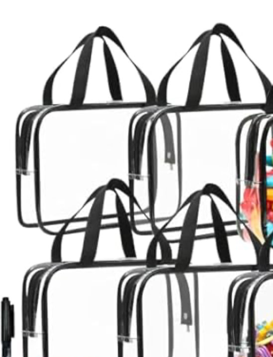 Clear Vinyl Zipper Project Bag 12 X 9 X 3.5 inches