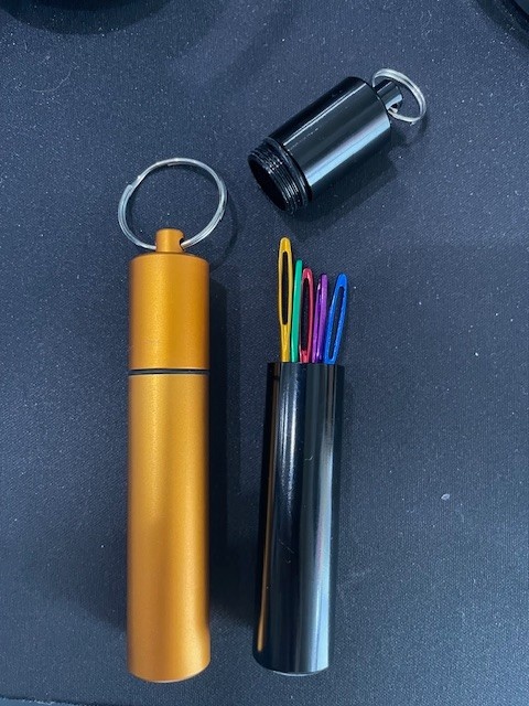 Bent tip Tapestry Needles (5 in metal screw top tube)