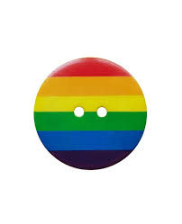 Dill Buttons 380450 Rainbow Stripe Button 25 mm