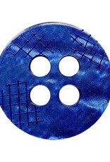 Dill Buttons 314001 Blue Cross Hatched Button 18 mm