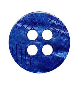 Dill Buttons 314001 Blue Cross Hatched Button 18 mm