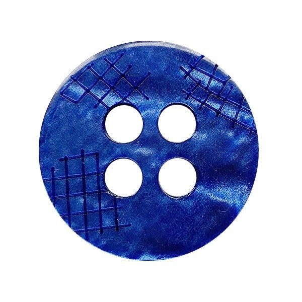 Dill Buttons 314001 Blue Cross Hatched Button 18 mm