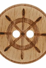 Dill Buttons 281175 Wood Etch Captains Wheel Button 18 mm