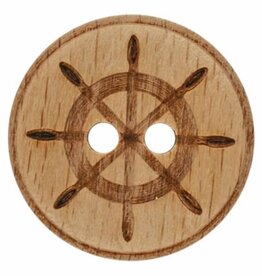 Dill Buttons 281175 Wood Etch Captains Wheel Button 18 mm