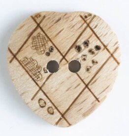 Dill Buttons 251572 Wood Etch Heart Button 20 mm