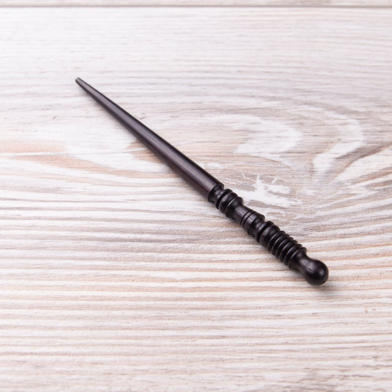 PLYMOUTH Black Wood Finial Shawl Stick