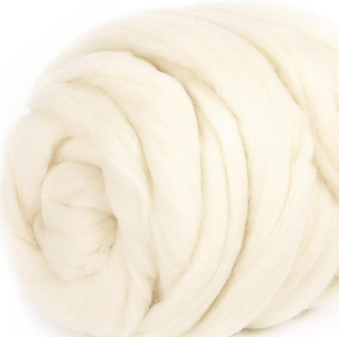 heartstrings Wool Roving NATURAL sold per ounce