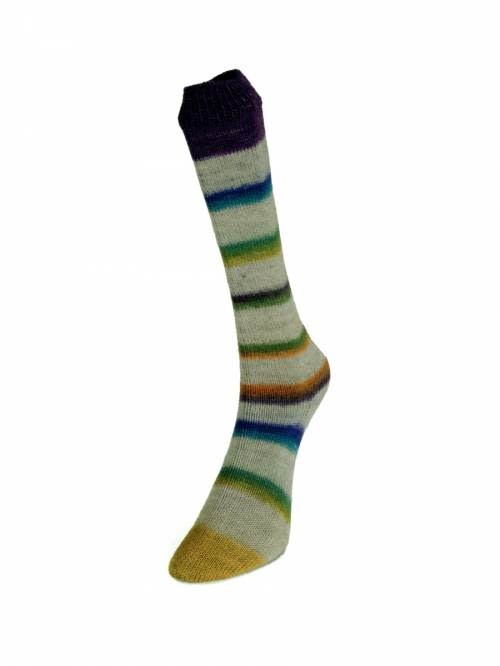 LAINES DU NORD Laines du Nord Art Sock 3 LIGHT GREY RAINBOW