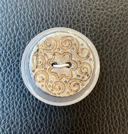 BS1054C25 Coconut Blue Spiral Button 25 mm