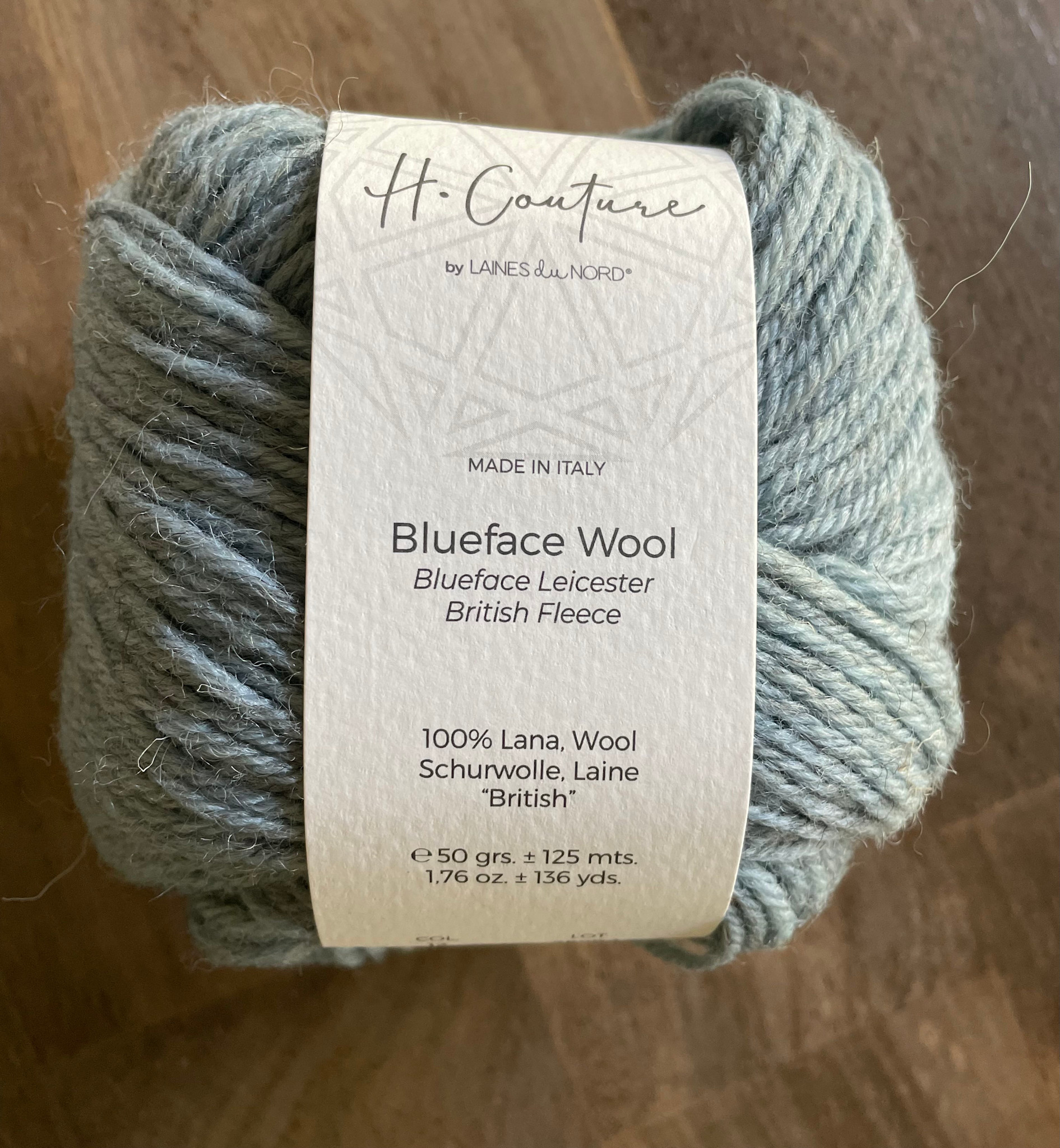 LAINES DU NORD H Couture Blueface Wool 12 AQUA