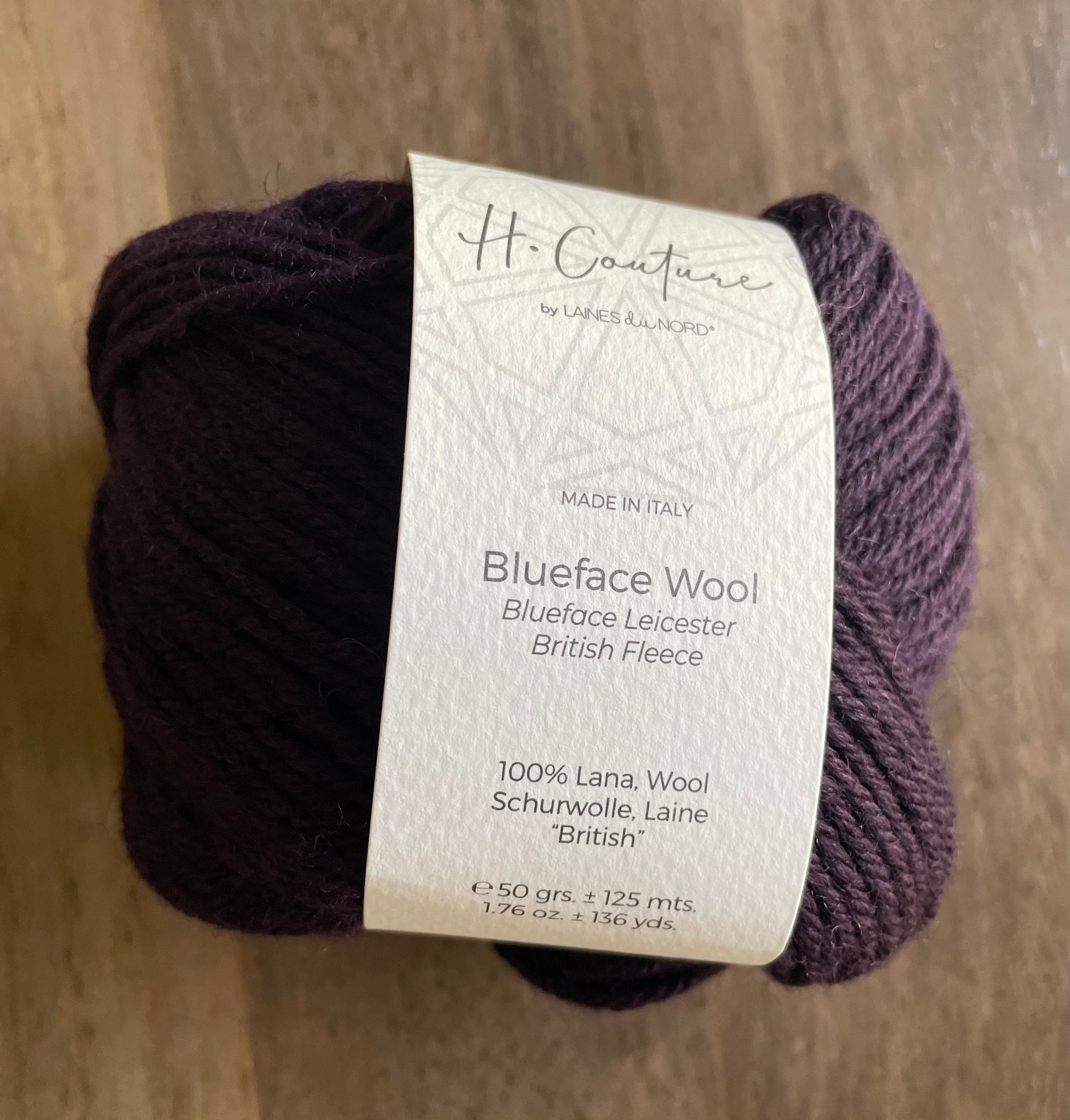 LAINES DU NORD H Couture Blueface Wool 10 AUBERGINE
