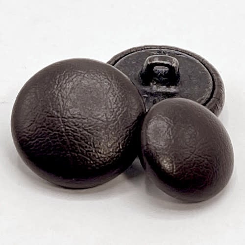 Bennos Leather Button Dark Brown 20 mm