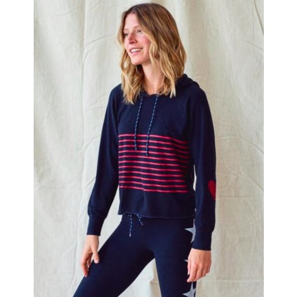 SUNDRY SUNDRY STRIPE CROP HOODIE