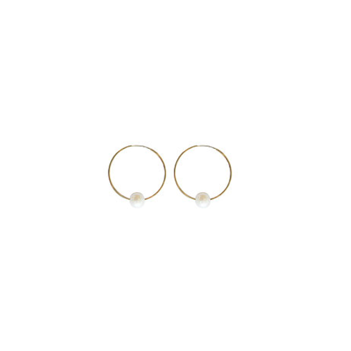 paradigm PARADIGM MEDIUM SINGLE PEARL HOOPS paradigm PARADIGM MEDIUM SINGLE PEARL HOOPS