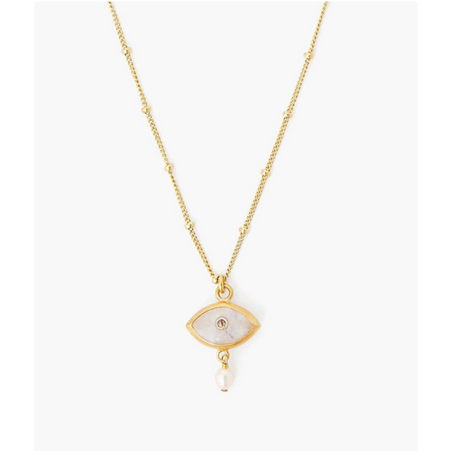 CHAN LUU CHAN LUU PEARL AND EVIL EYE DIAMOND NECKLACE CHAN LUU CHAN LUU PEARL AND EVIL EYE DIAMOND NECKLACE
