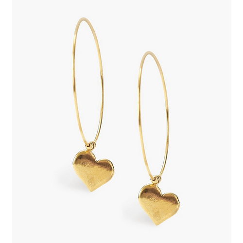 CHAN LUU CHAN LUU HEART HOOP EARRINGS CHAN LUU CHAN LUU HEART HOOP EARRINGS