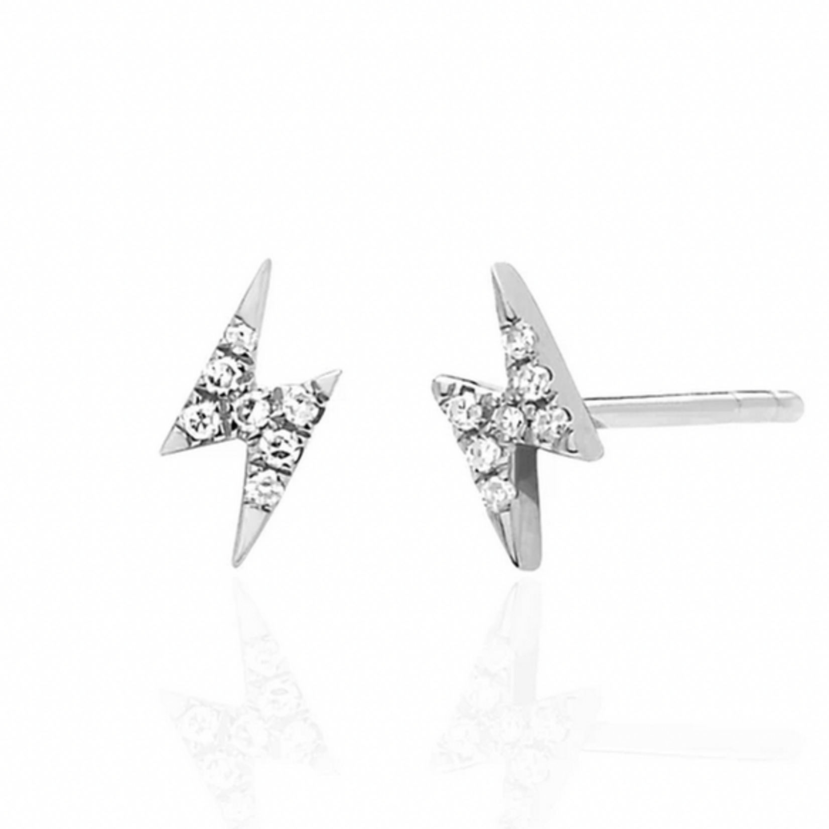 EF COLLECTION EF COLLECTION MINI DIAMOND LIGHTNING BOLT STUD EARRING